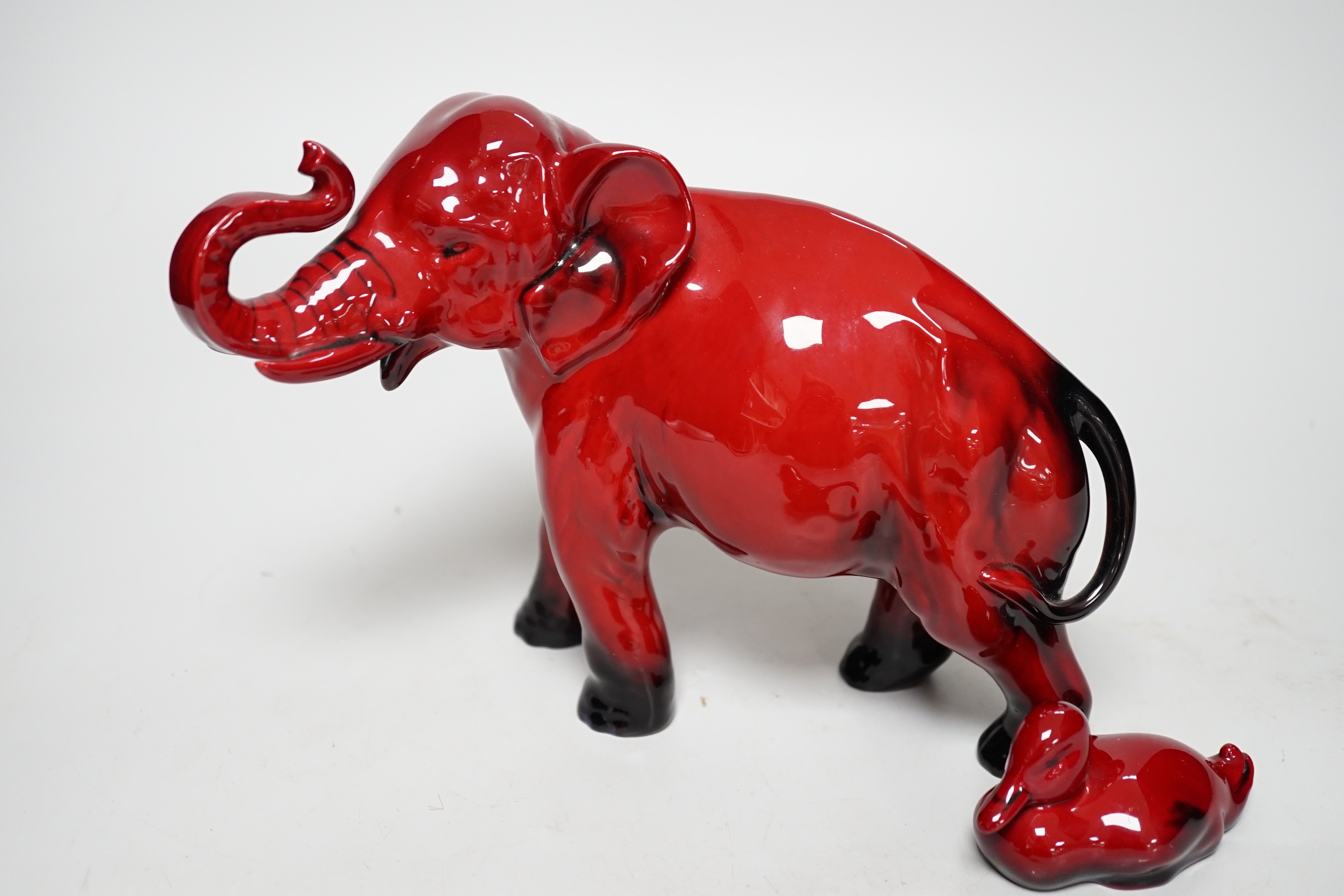Three Royal Doulton Flambe animals